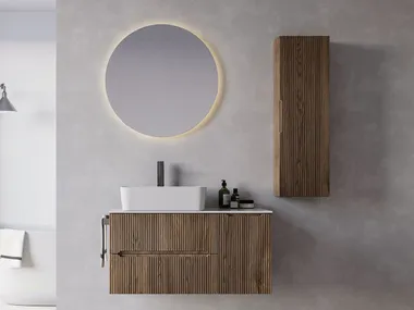 Mobile lavabo sospeso in legno con lavabo integrato VERSO VE.03 LEGNOBAGNO