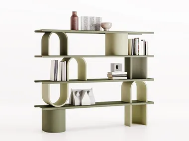 Libreria componibile in legno e metallo LIBERA ROUND Ronda Design