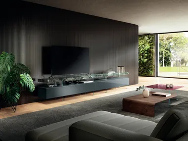 Mobile TV in vetro con cassetti AIR - 2607 Lago