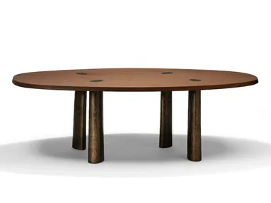 Tavolo da pranzo in alluminio e legno CHARLES Linteloo
