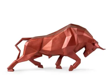 Soprammobile in porcellana TORO (METALLIC RED) Lladró