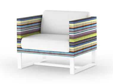 Poltrona da giardino in tessuto con braccioli STRIPE MAMAGREEN