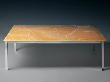 Tavolino rettangolare in onice ONICE 45 LUNGO MAS Design