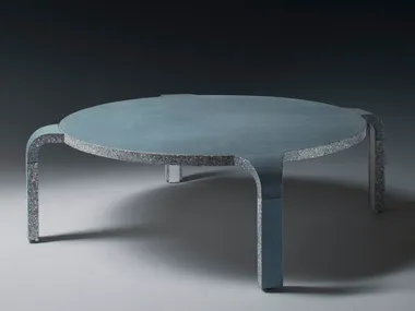 Tavolino rotondo basso in alluminio, sabbia e cemento SALTO BASSO MAS Design