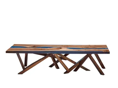 Tavolino rettangolare basso in legno massello CONSTELLATION MW Design