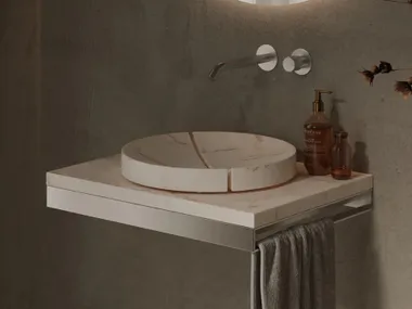 Lavabo rotondo da appoggio in marmo VIÇOSA Maami Home