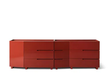 Cassettiera modulare in legno con maniglie integrate WALLIS Meridiani