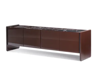 Madia laccata con piano in marmo e ante a battente LOGAN Minotti