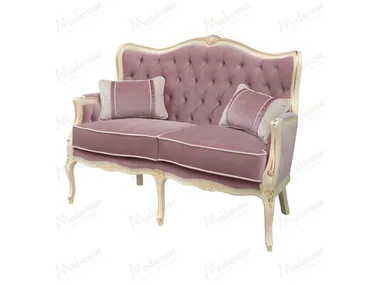 Divano capitonné in velluto a 2 posti AURORA CHARM Modenese Luxury Interiors