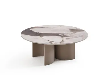 Tavolino da caffè rotondo con piano in materiali ceramici ALYA NDESIGN