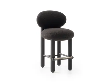 Sgabello imbottito alto in tessuto con schienale FLOCK CS2 NOOM