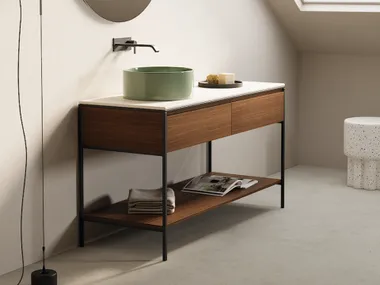 Mobile lavabo da terra con cassetti BRIDGE Nic