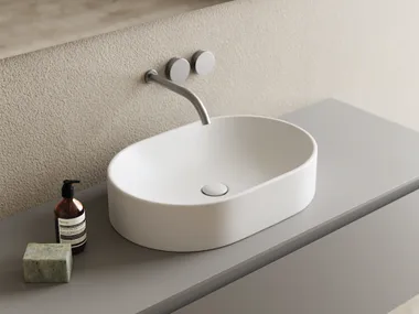 Lavabo ovale da appoggio in ceramica PIN Nic