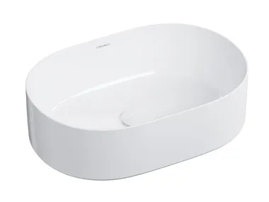 Lavabo ovale da appoggio in materiali ceramici MESA MESA460/MESA530 OMNIRES