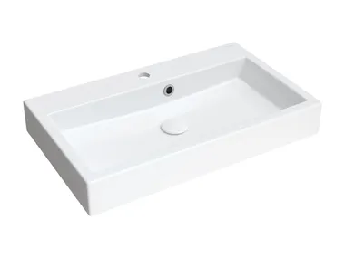 Lavabo sospeso/da appoggio in materiale composito con troppopieno THASOS M+ THASOS700ZP/500ZP OMNIRES