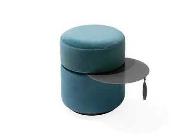 Pouf rotondo in tessuto e acciaio inox OTTO Giorgetti