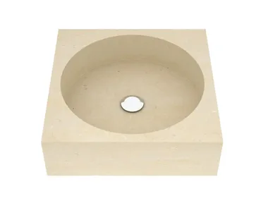 Lavabo da appoggio rotondo in pietra leccese L23 PIMAR