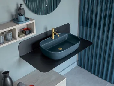 Piano lavabo in lamiera PLANA Scarabeo Ceramiche