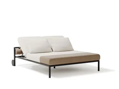 Letto da giardino in tessuto acrilico con ruote RIVOLI POINT