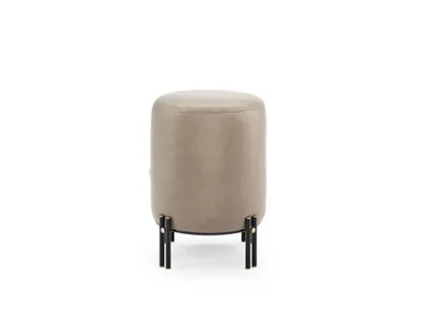 Pouf rotondo in pelle BAMBOO PRADDY