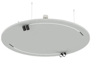 Pannello acustico in PET a sospensione con illuminazione integrata JUST BLACK ROUND PROLICHT