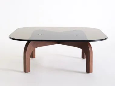 Tavolino quadrato basso in vetro ZIBA Phase Design
