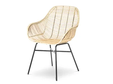 Sedia in rattan con braccioli BALIOUT Pilma
