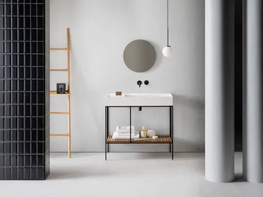 Lavabo singolo a consolle con specchio ELEMENT 113 Pirovano