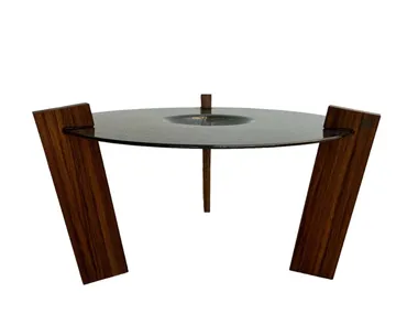 Tavolo rotondo in legno e vetro SATURN PlusObject