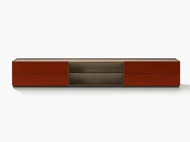 Mobile TV basso in legno con cassetti CODE Poliform