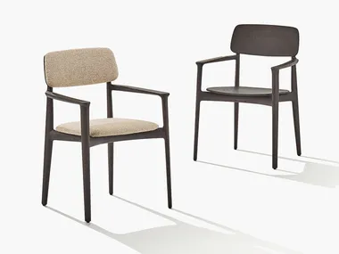 Sedia in olmo con braccioli CURVE Poliform