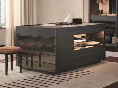 Cassettiera in legno e vetro SET UP Poliform