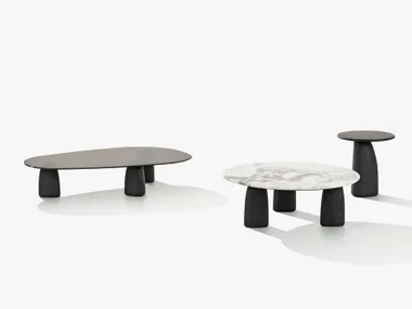 Tavolino da salotto con base in olmo STRATA Poliform