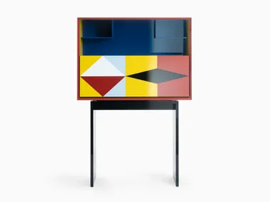 Credenza in acetato di cellulosa con ante a ribalta LINEA Porro