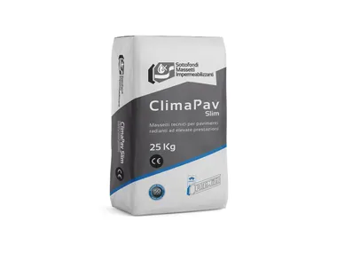 Massetto termico cementizio premiscelato formulato per sistemi radianti a pavimento CLIMAPAV SLIM Premier