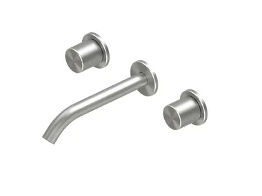 Rubinetto per lavabo a muro in acciaio HUM 24 11V QuadroDesign