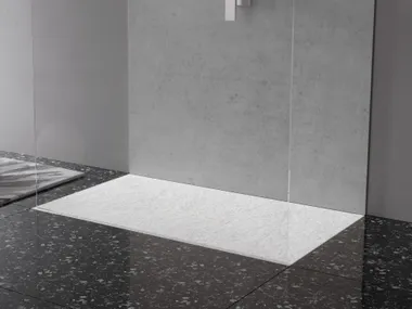 Piatto doccia rettangolare antiscivolo filo pavimento in gelcoat SAIA RELAX