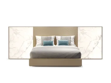Letto in Marmoreflex® e pelle con illuminazione integrata SPACE XL Reflex