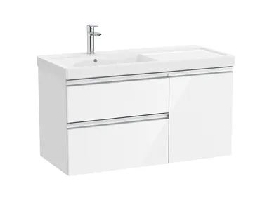 Mobile lavabo in legno con cassetti, ante e lavabo integrato UNIK A8519 Roca