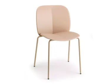 Sedia in plastica riciclata con gambe in metallo MENTHA S-CAB