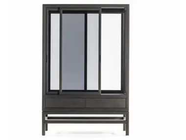 Armadio in legno e vetro con ante scorrevoli SILENT WARDROBE De Padova