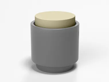 Pouf contenitore rotondo in plastica rinforzata TINGLE SIXINCH