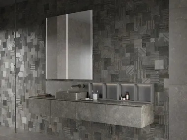 Mobile lavabo componibile in marmo con specchio HITO Salvatori