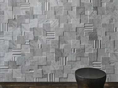 Rivestimento tridimensionale in Bianco Carrara PATCHWORK Salvatori