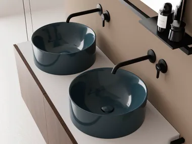 Lavabo rotondo da appoggio in ceramica SKINNY Scarabeo Ceramiche