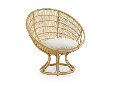 Poltroncina in rattan con cuscino integrato LUNA Sika Design