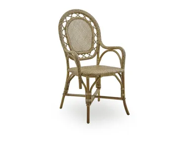Sedia in rattan con braccioli ROMANTICA Sika Design