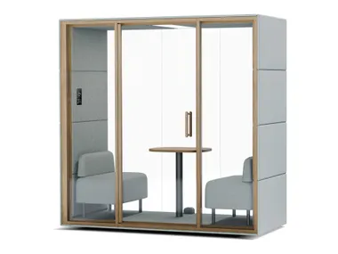 Cabina ufficio acustica multiposto con illuminazione integrata CHAT² SilentLab