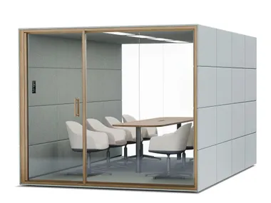 Cabina ufficio acustica multiposto con illuminazione integrata SUMMIT⁸ SilentLab