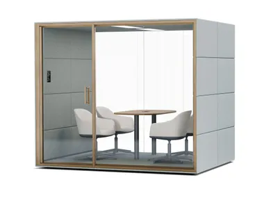Cabina ufficio acustica multiposto con illuminazione integrata SUMMIT⁴ SilentLab